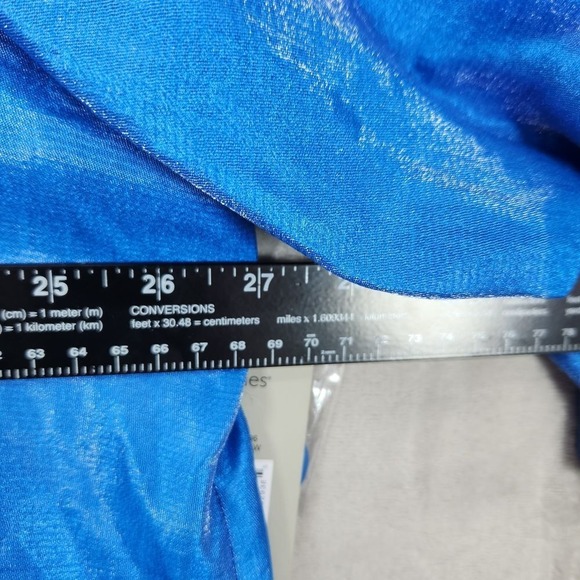 Ali Miles Shimmer Blue Collared‎ Button Front Jacket Career Work Office 2X Plus - Picture 9 of 10